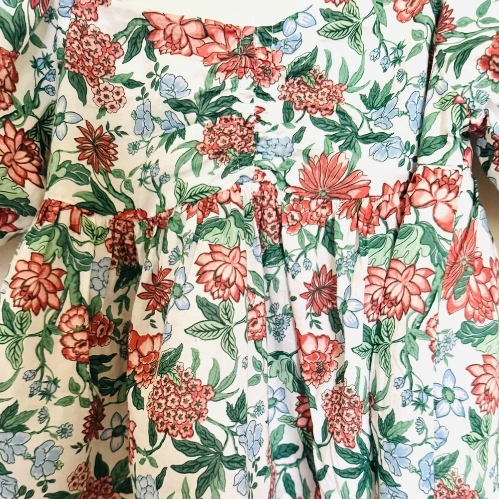 Janie and Jack floral puff sleeve top girls size 12
